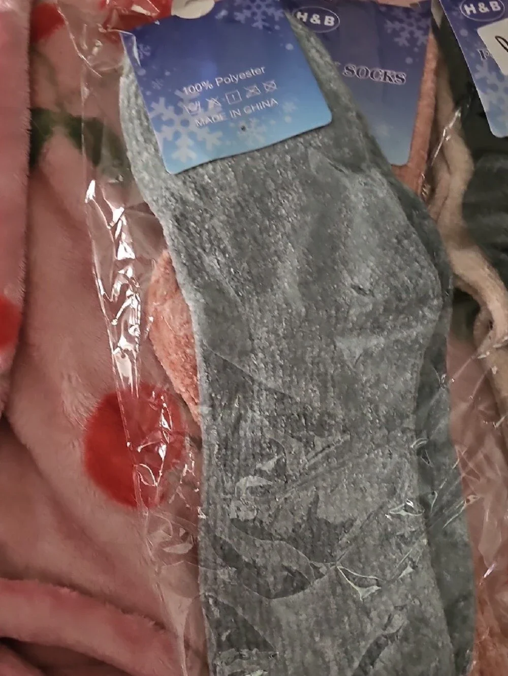 Cozy Ribbed Women's Crew Socks - Pink and Beige